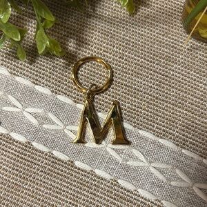 Gold Initial 'M' Keychain